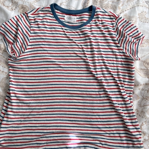 Velvet Red, Blue, white Stripes Shirt - Picture 1 of 2